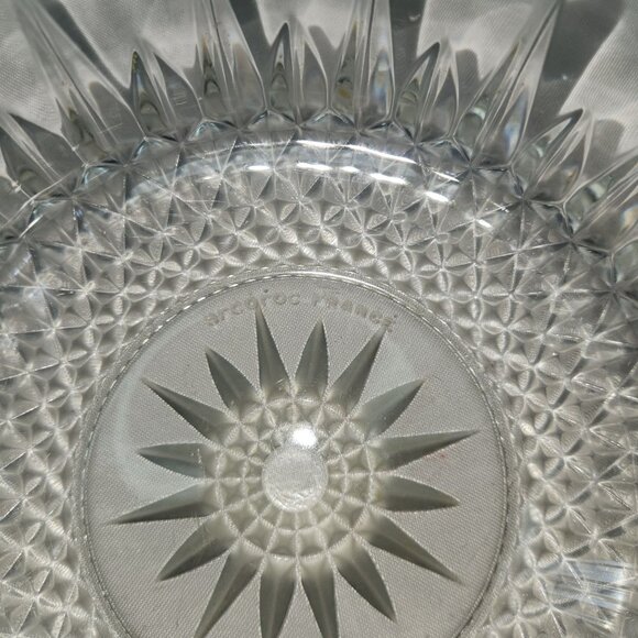Vintage Arcopal France Diamant Stardust Crystal Glass Serving Salad Bowl - Picture 4 of 5